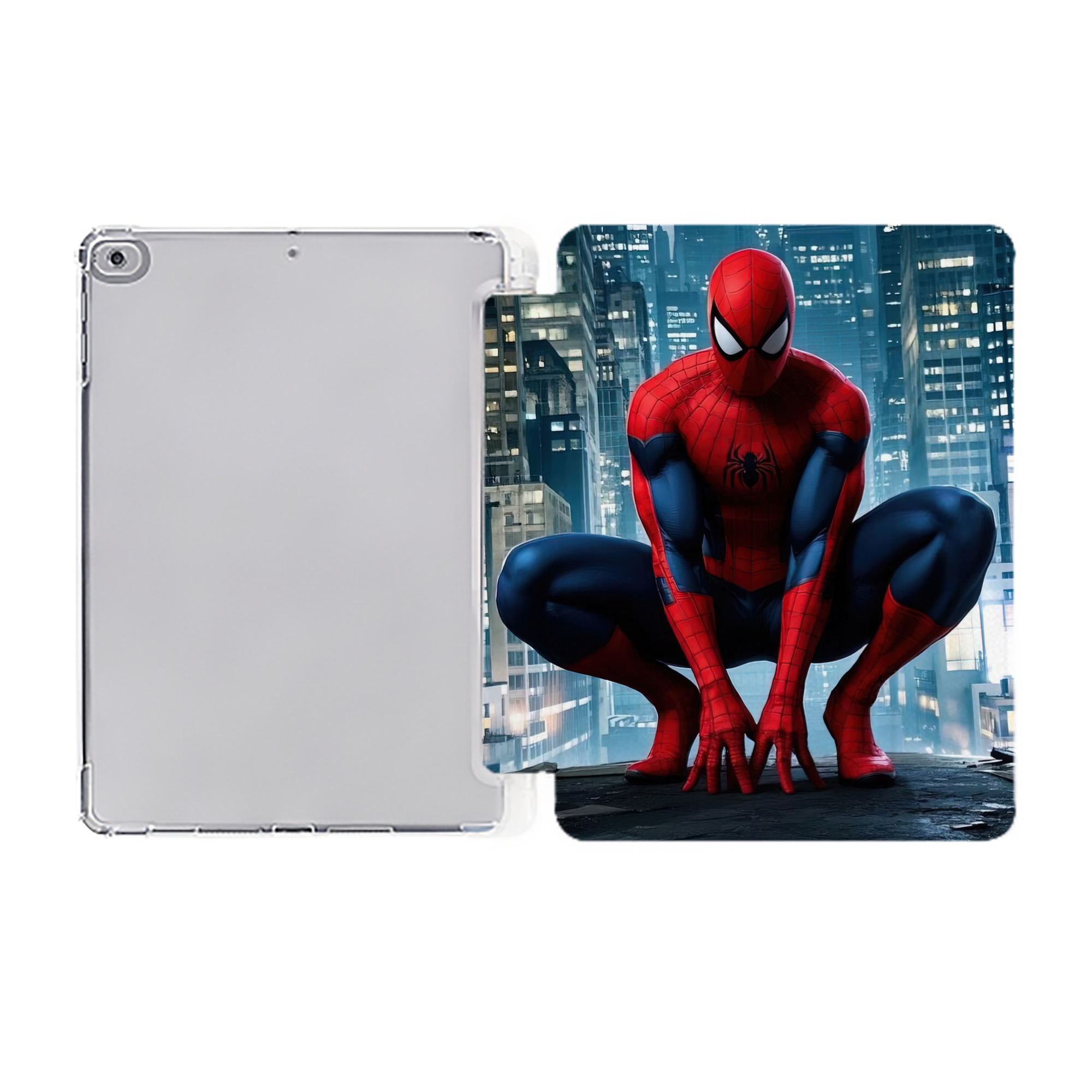 （画像用） Spider Man スパイダーマン IPad ケース ペン収納付き 三つ折りスタンド PUレザー×シリコン 対応機種9.5/10.5/10.9インチ